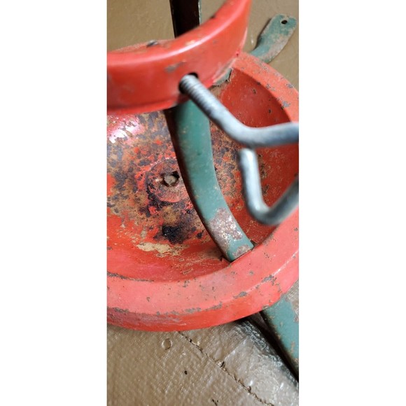 Vintage Metal Christmas Tree Stand Red & Green - Picture 8 of 10
